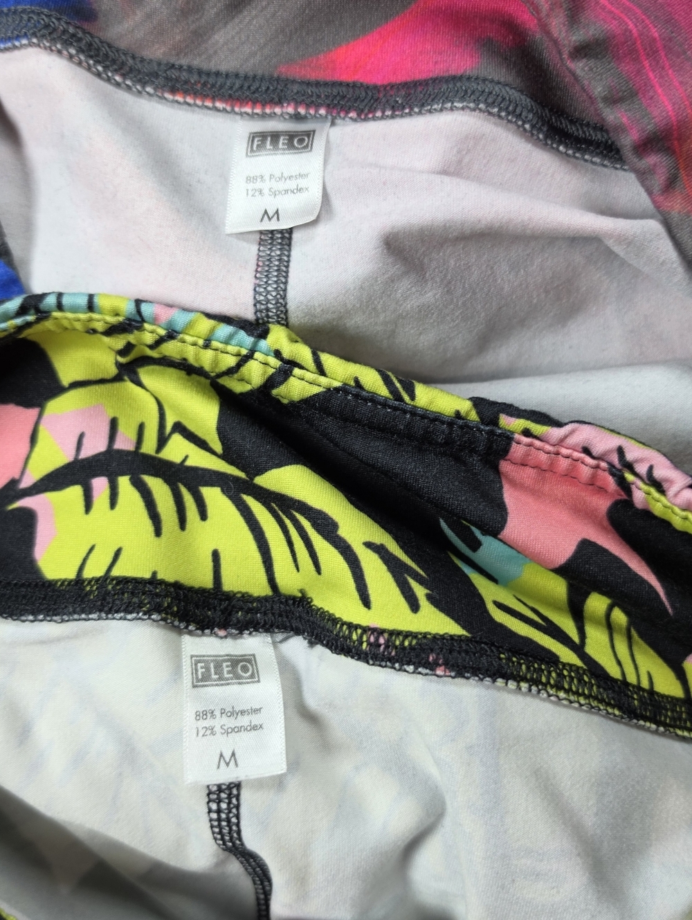 FLEO Lot Of 4 Bold Wild Spandex Workout Booty Shorts Cross Fit Sz Med - Picture 8 of 12